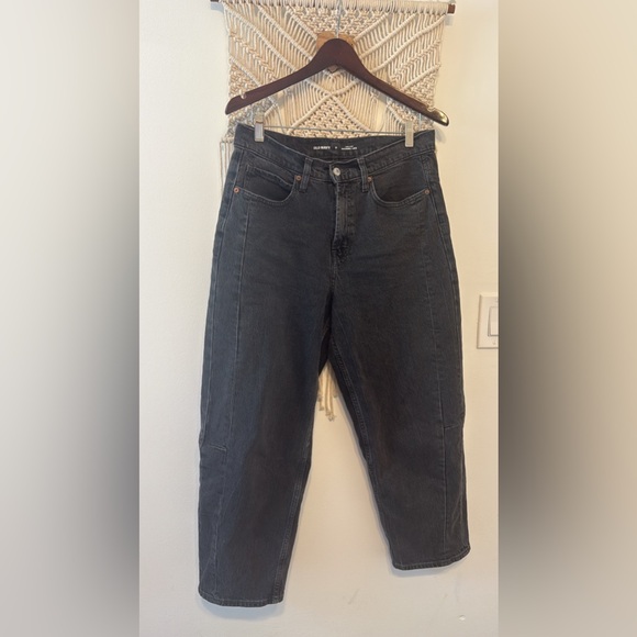 Old Navy Charcoal/Black Barrel Jeans - Picture 6 of 11